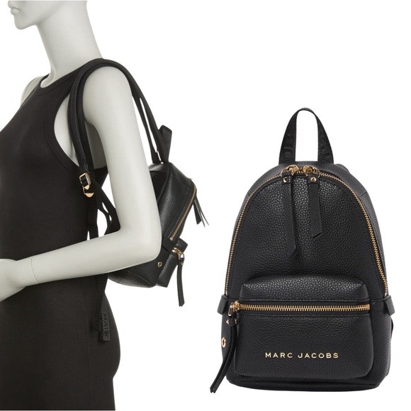 MARC JACOBS Black Pebbled Leather Mini Backpack Everyday Explorer Backpack Bag - Picture 4 of 17